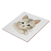 Adorable Kitty Decke bestickt Cat Keramik Tile Fliese (Seite)