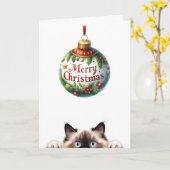 Adorable Kitty Funny Cat Weihnachten Karte (Gelbe Blume)