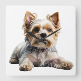 ADORABLE KLEINE BIEWER TERRIER HUND QUADRATISCHE WANDUHR