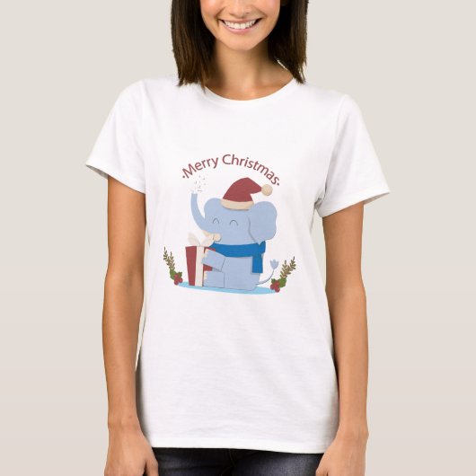 ADORABLE KLEINE CHRISTMAS ELEPHANT T-Shirt (Vorderseite)