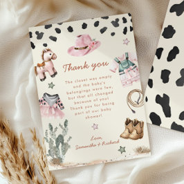 Adorable Kleine Cowgirl ist auf dem Weg Mädchen Du Dankeskarte