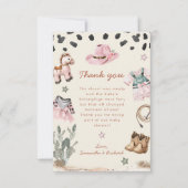 Adorable Kleine Cowgirl ist auf dem Weg Mädchen Du Dankeskarte (Vorderseite)