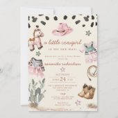 Adorable Kleine Cowgirl ist auf dem Weg Mädchen Du Einladung (Vorderseite)