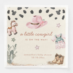 Adorable Kleine Cowgirl ist auf dem Weg Mädchen Du Serviette