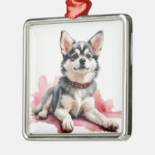 ADORABLE KLEINE FLÜFFY KLEE KAI HUND ORNAMENT AUS METALL (Links)