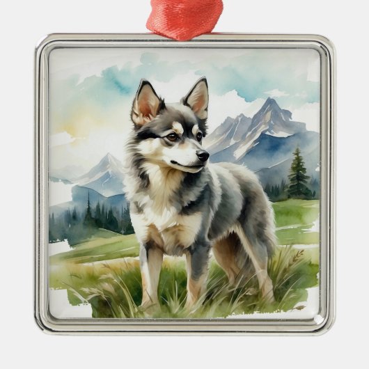 ADORABLE KLEINE FLÜFFY KLEE KAI HUND ORNAMENT AUS METALL (Vorne)