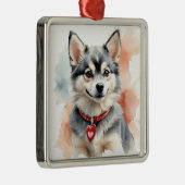 ADORABLE KLEINE FLÜFFY KLEE KAI HUND ORNAMENT AUS METALL (Rechts)