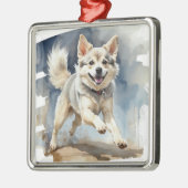 ADORABLE KLEINE FLÜFFY KLEE KAI HUND ORNAMENT AUS METALL (Links)
