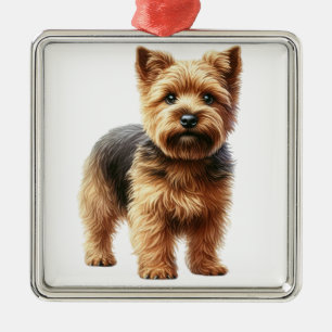 ADORABLE KLEINE NORWISH TERRIER DOG ORNAMENT AUS METALL