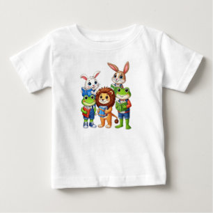 Adorable Kleinkinder: Tiere mit Büchern für Buchwü Baby T-shirt
