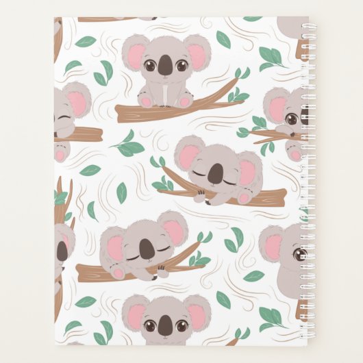 Adorable Koala Bear Australian Animal Planner Planer (Rückseite)