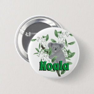 Adorable Koala Bear Klettergarten Eukalyptus Tree Button