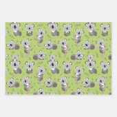 Adorable Koala Bear Wrapping Paper Set 3 Geschenkpapier Set (Vorderseite 3)