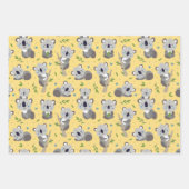 Adorable Koala Bear Wrapping Paper Set 3 Geschenkpapier Set (Vorderseite 2)