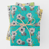 Adorable Koala Bear Wrapping Paper Set 3 Geschenkpapier Set (Beispiel)