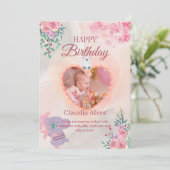 Adorable Koala & Girl Birthday Card for Kids Happy Dankeskarte (Stehend Vorderseite)