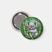 Adorable Koala Hugging Bamboo Stalk Magnet (Vorderseite/Rückseite)