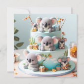 ADORABLE KOALA THEMA KINDERGEBURTSTAG CAKE KARTE (Vorderseite)