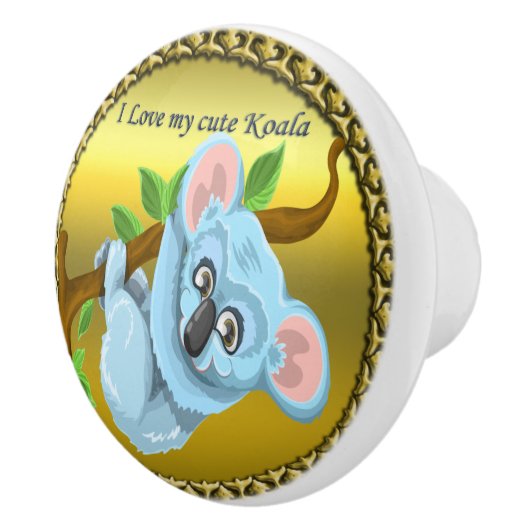 Adorable Koalagebär an einem Baumzweig Keramikknauf (Rechts)