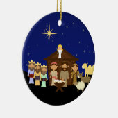 Adorable Krippe Personalisierte Weihnachten Keramik Ornament (Rechts)