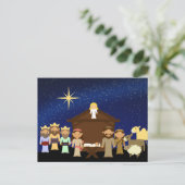 Adorable Krippe Weihnachten Postkarte (Stehend Vorderseite)