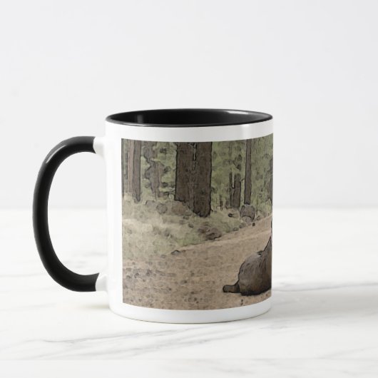 Adorable Labrador Retriever Welpe auf Waldweg Tasse (Links)
