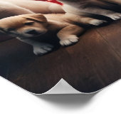 Adorable Labrador Retriever Welpen Weihnachten Poster (Ecke)