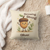 Adorable Lächeln Acorn wächst stark Kissen (Decke)