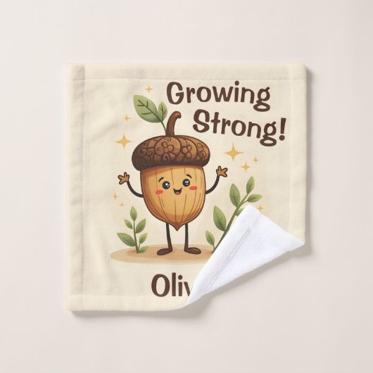 Adorable Lächeln Acorn wächst stark Waschlappen (Waschlappen)