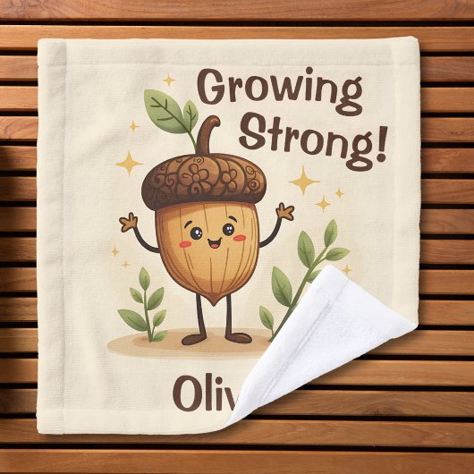 Adorable Lächeln Acorn wächst stark Waschlappen