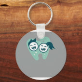 Adorable Lächeln Zähne Duo Aluminium-Schlüsselanhä Schlüsselanhänger (Rückseite)
