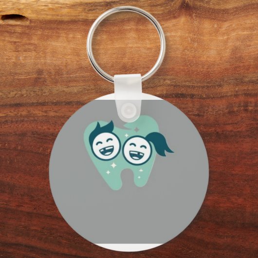 Adorable Lächeln Zähne Duo Aluminium-Schlüsselanhä Schlüsselanhänger (Rückseite)