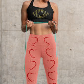 Adorable Lachs Liebe Herz-Muster Yoga Capri Leggings