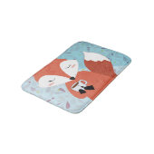 Adorable Lady Fox Leaf Hintergrund Badematte (Schrägansicht)