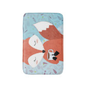 Adorable Lady Fox Leaf Hintergrund Badematte (Vorderseite Vertikal)