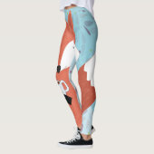 Adorable Lady Fox Leaf Hintergrund Leggings (Links)