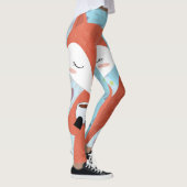 Adorable Lady Fox Leaf Hintergrund Leggings (Rechts)