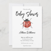 Adorable Ladybug Babydusche Einladung (Vorderseite)