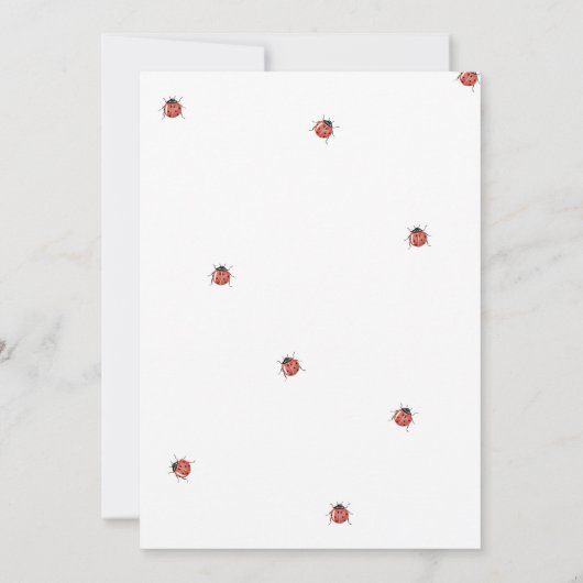 Adorable Ladybug Babydusche Einladung (Rückseite)