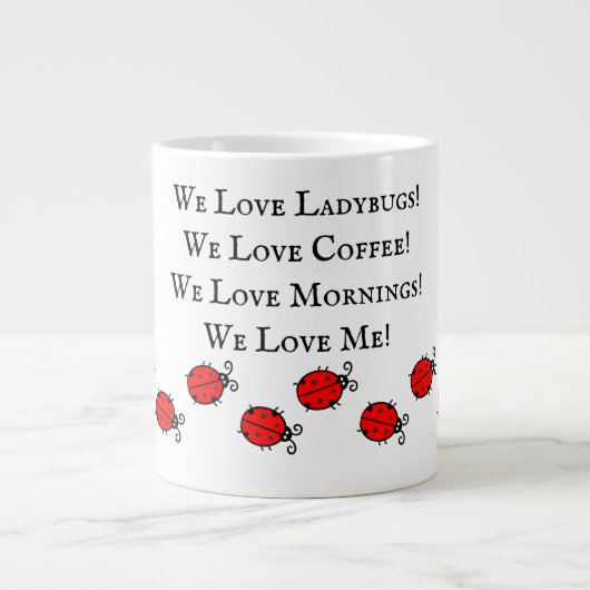 Adorable Ladybug Jumbo Coffee Cup! Jumbo-Tasse (Vorderseite)