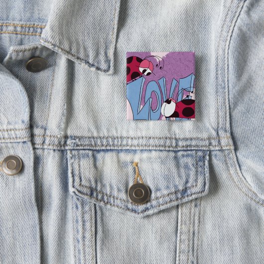 Adorable Ladybug Liebe Cartoon Button (Beispiel)