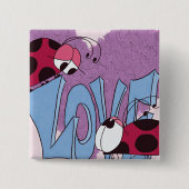 Adorable Ladybug Liebe Cartoon Button (Vorderseite)