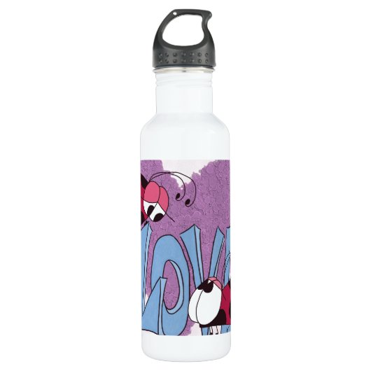 Adorable Ladybug Liebe Cartoon Edelstahlflasche (Vorderseite)