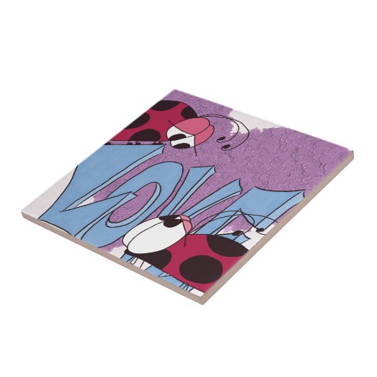 Adorable Ladybug Liebe Cartoon Fliese (Seite)