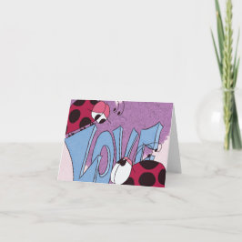 Adorable Ladybug Liebe Cartoon Karte