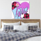 Adorable Ladybug Liebe Cartoon Leinwanddruck (Insitu (Schlafzimmer))