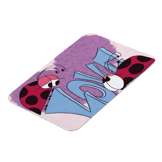 Adorable Ladybug Liebe Cartoon Magnet (Linke Seite)