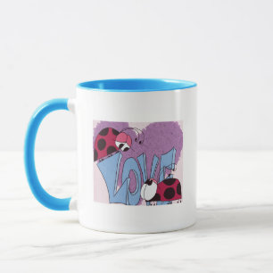 Adorable Ladybug Liebe Cartoon Tasse