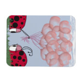 Adorable Ladybug mit Hübschem rosa Ballon Bouquet Magnet (Horizontal)