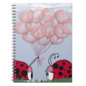 Adorable Ladybug mit Hübschem rosa Ballon Bouquet Notizblock (Vorderseite)
